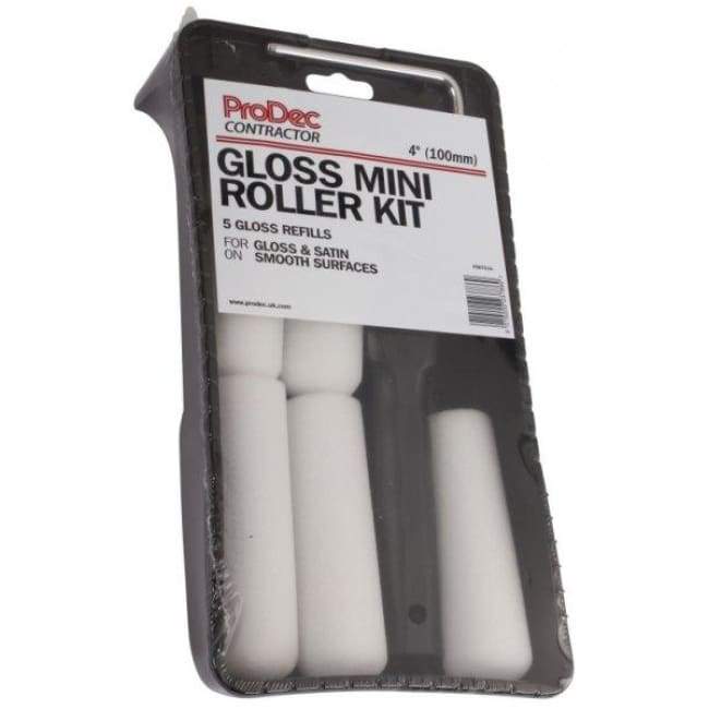 ProDec Contractor - 4" Gloss Mini Foam Roller Kit - With 5 Foam Roller Refills - PremiumPaints